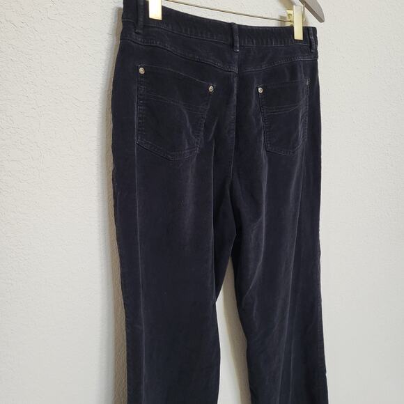 Croft & Barrow Black Corduroy Straight Leg Pants Womens 14 Average Stretch 34x29 - Picture 9 of 10